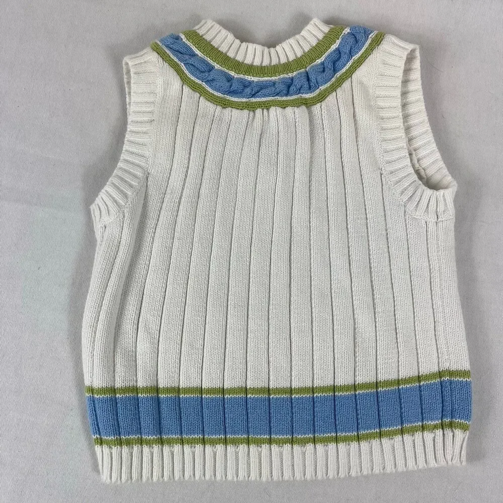 VTG Y2K Boys Patchwork Pants & Sweater Vest Dressy Outfit Spring 18-24 Baby Gap